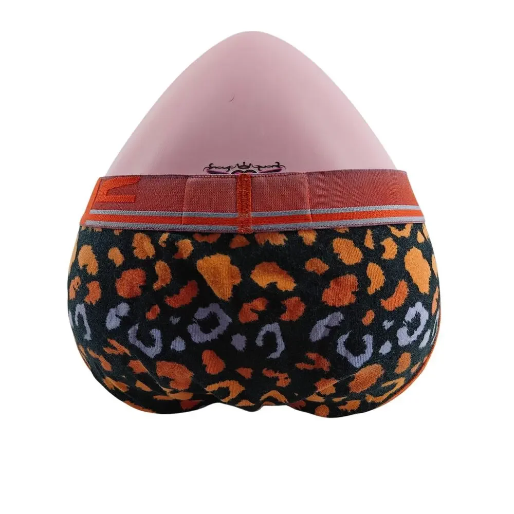 C-In2 Core Low Rise Brief Bold Leopard Print Orange Purple Black Mens Small